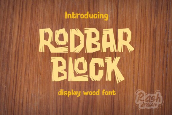 Rodbar Block: A Wood-Textured Typeface with Rustic Charm